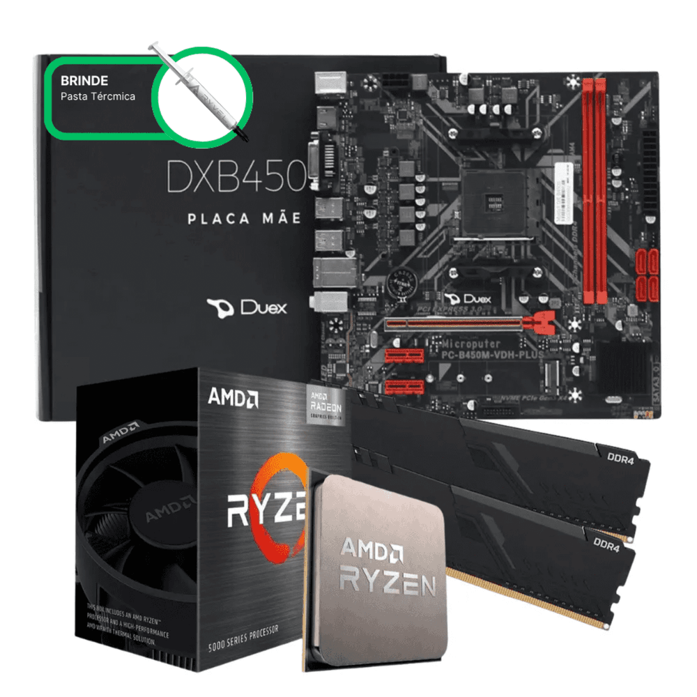 Kit Upgrade AMD Ryzen 5 4500, Placa M‹e B450M, 16GB DDR4 (2x8GB) 3200MHz, KITUP005-E