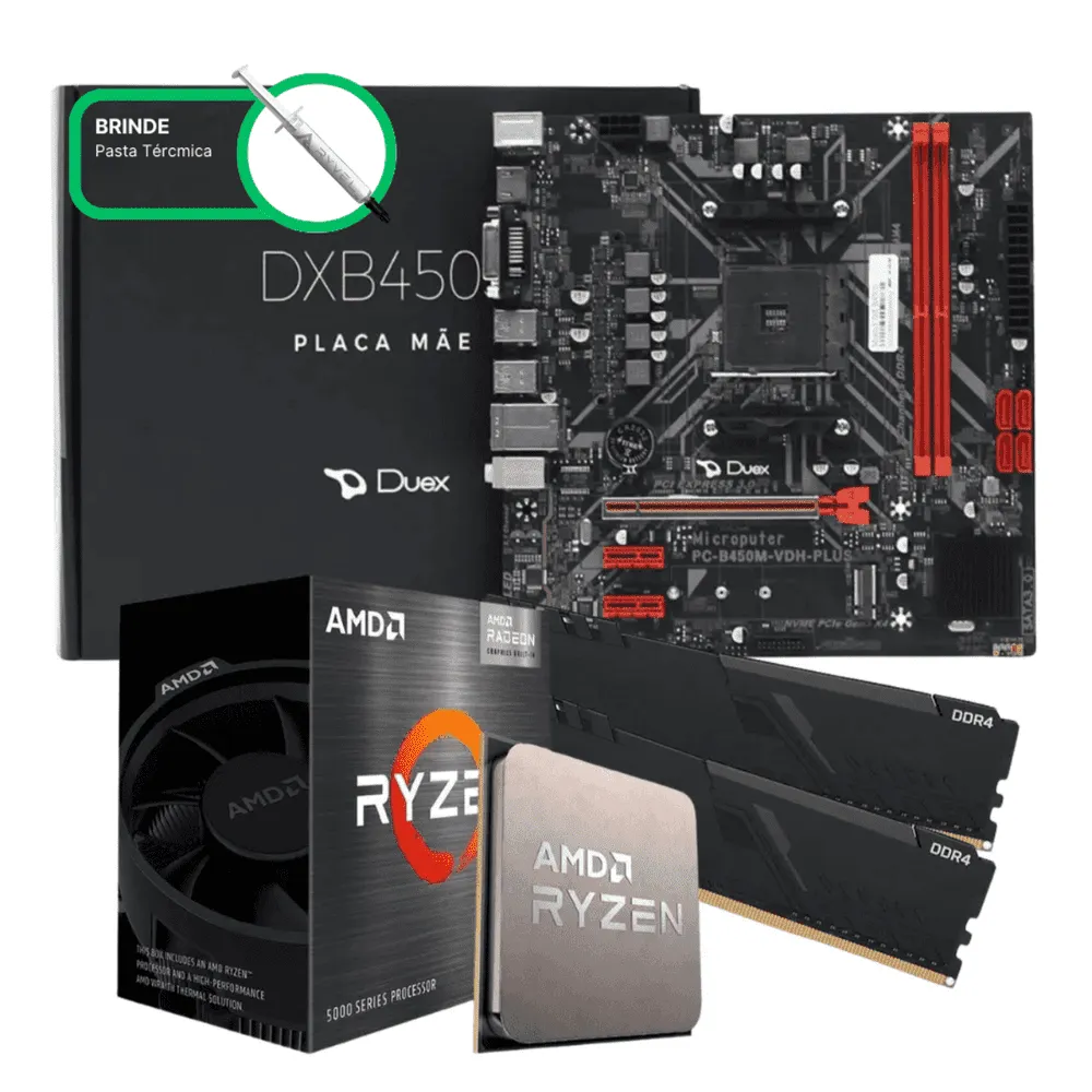 Kit Upgrade AMD Ryzen 5 4500, Placa M‹e B450M, 16GB DDR4 (2x8GB) 3200MHz, KITUP005-E