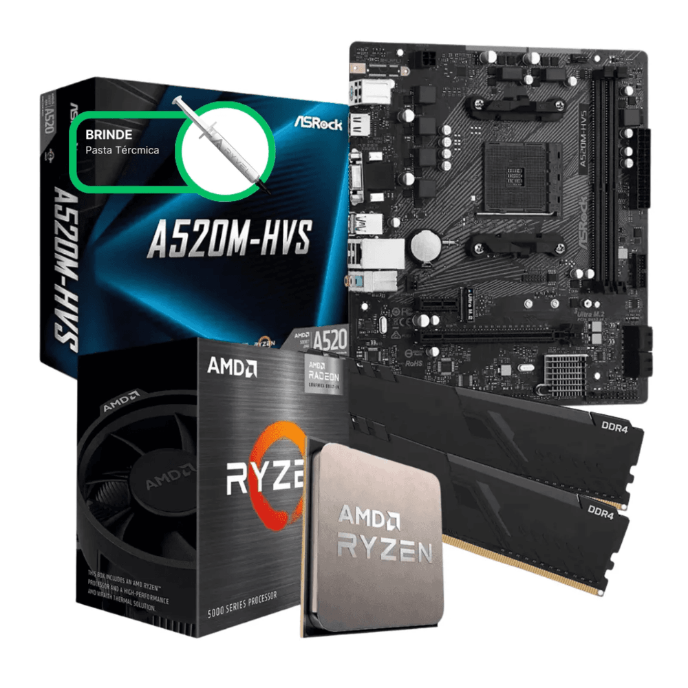 Kit Upgrade AMD Ryzen 5 4500, Placa M‹e A520M, 16GB DDR4 (2x8GB) 3200MHz, KITUP004-E