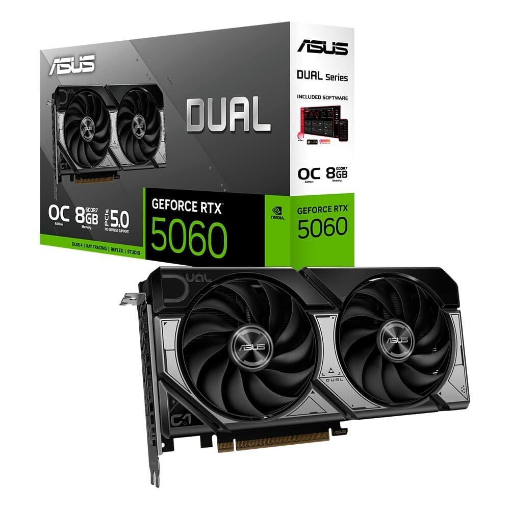 Placa de Video Asus Dual NVIDIA GeForce RTX 5060, 8GB, GDDR7, DLSS, Ray Tracing, DUAL-RTX5060-8G