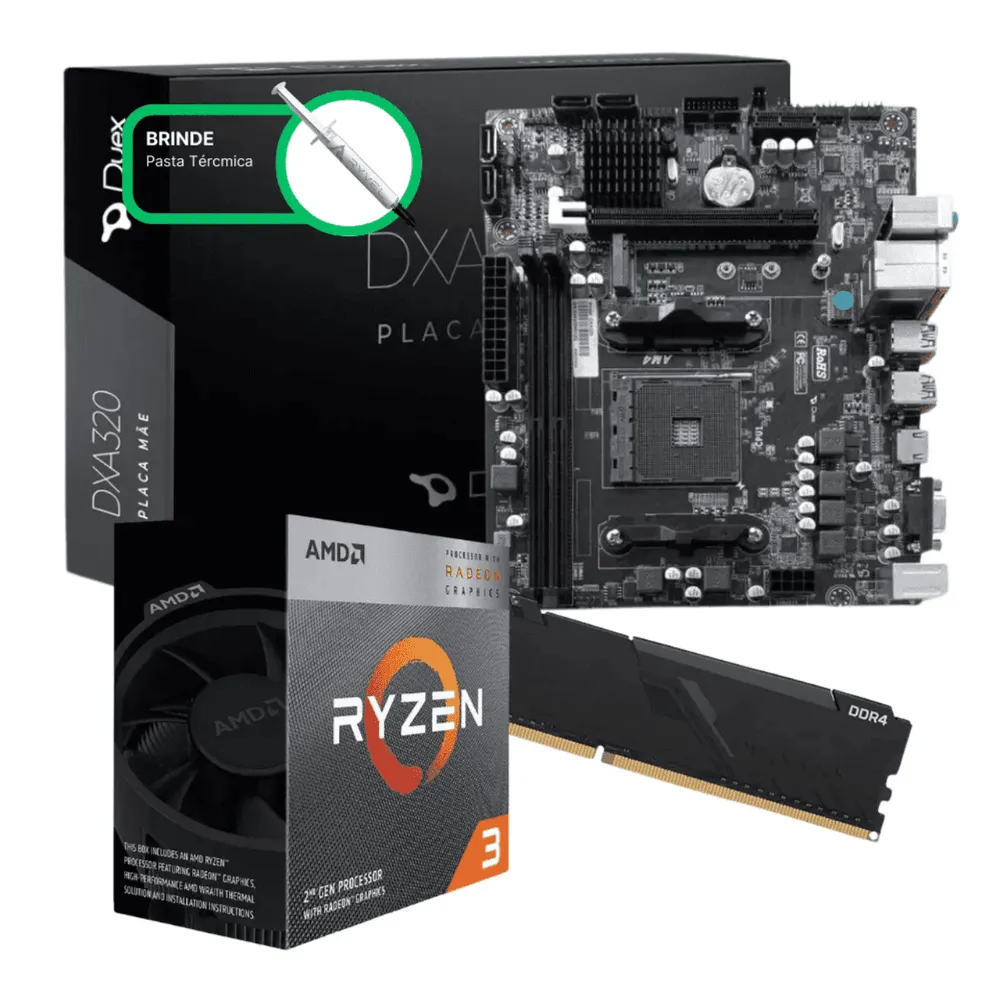Kit Upgrade AMD Ryzen 3 3200G, Placa M‹e A320M, 16GB DDR4 (2x8GB) 3200MHz, KITUP014-E