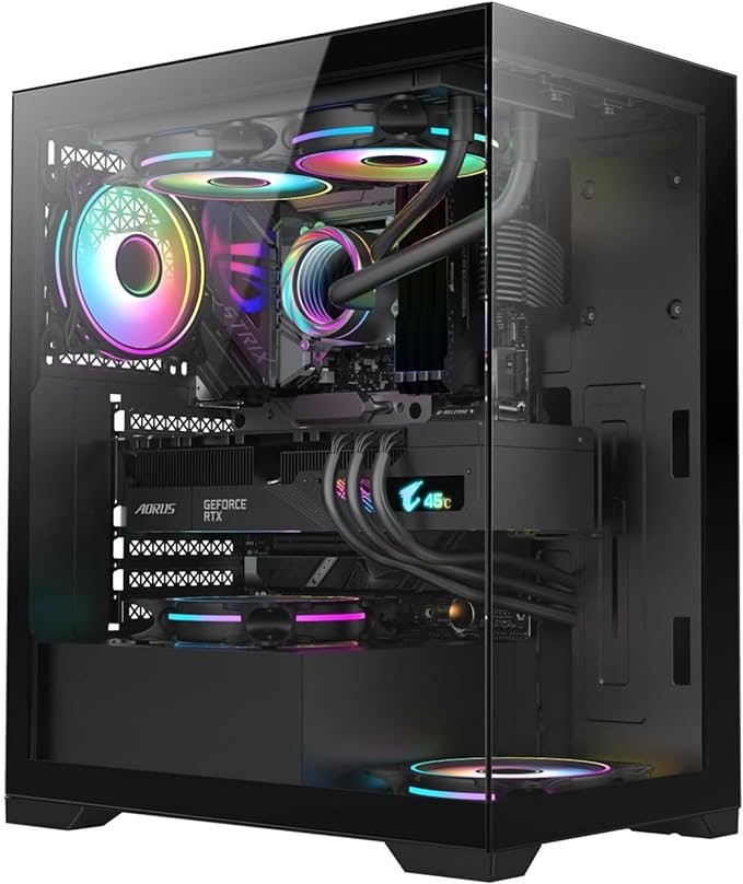Gabinete Gamer K-MEX Poseidon, Mid Tower, Preto, Sem Fonte, Sem Fans, CG-12H5