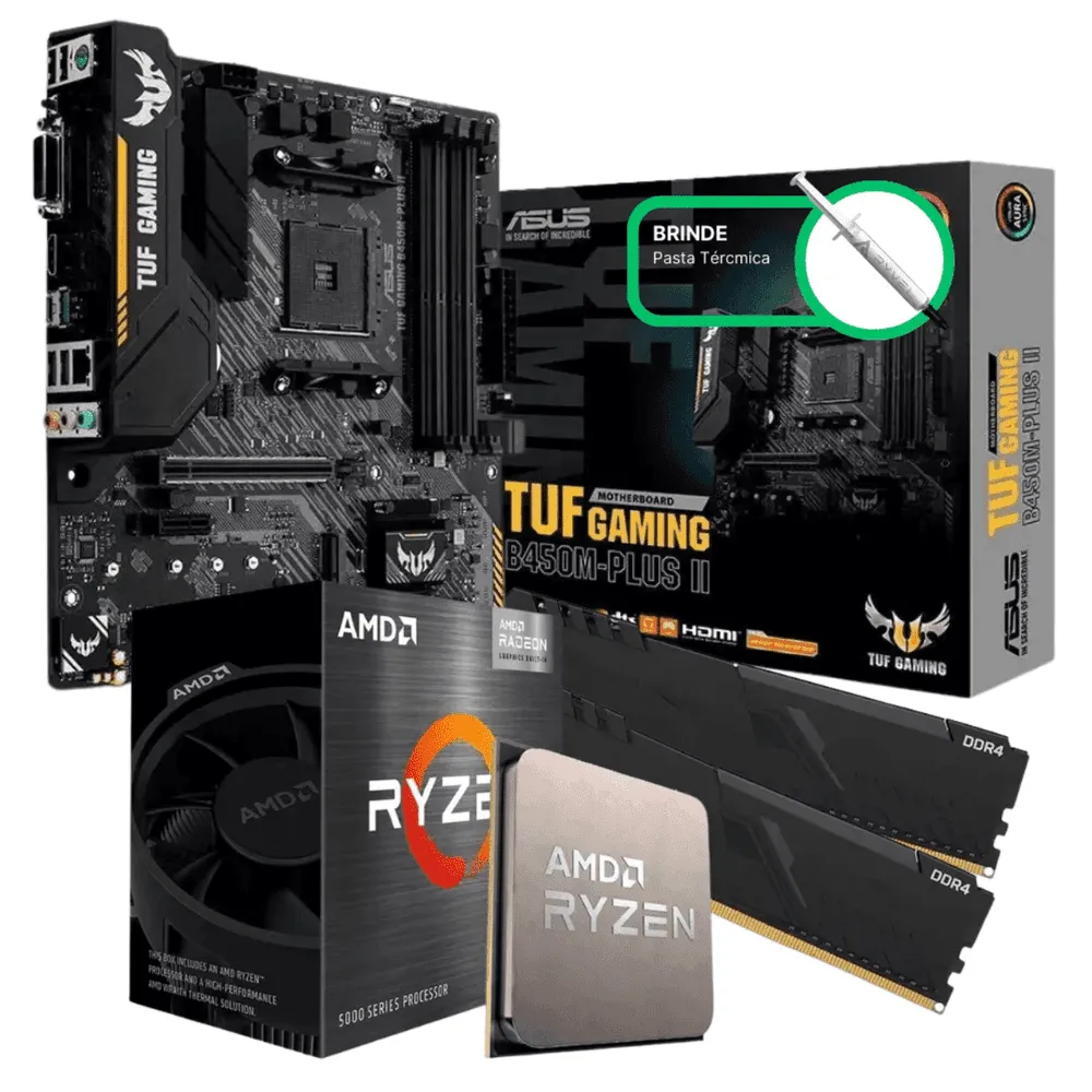 Kit Upgrade AMD Ryzen 7 5700X, Placa M‹e Asus TUF Gaming B450M-Plus II, 16GB DDR4 (2x8GB) 3200MHz, KITUP011-E