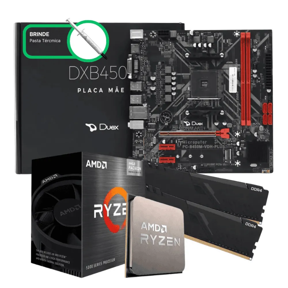 Kit Upgrade AMD Ryzen 5 5500, Placa M‹e B450M, 16GB DDR4 (2x8GB) 3200MHz, KITUP008-E