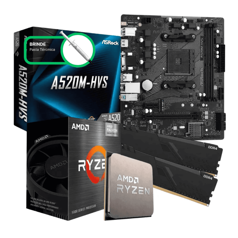 Kit Upgrade AMD Ryzen 5 5500, Placa M‹e A520M, 16GB DDR4 (2x8GB) 3200MHz, KITUP007-E