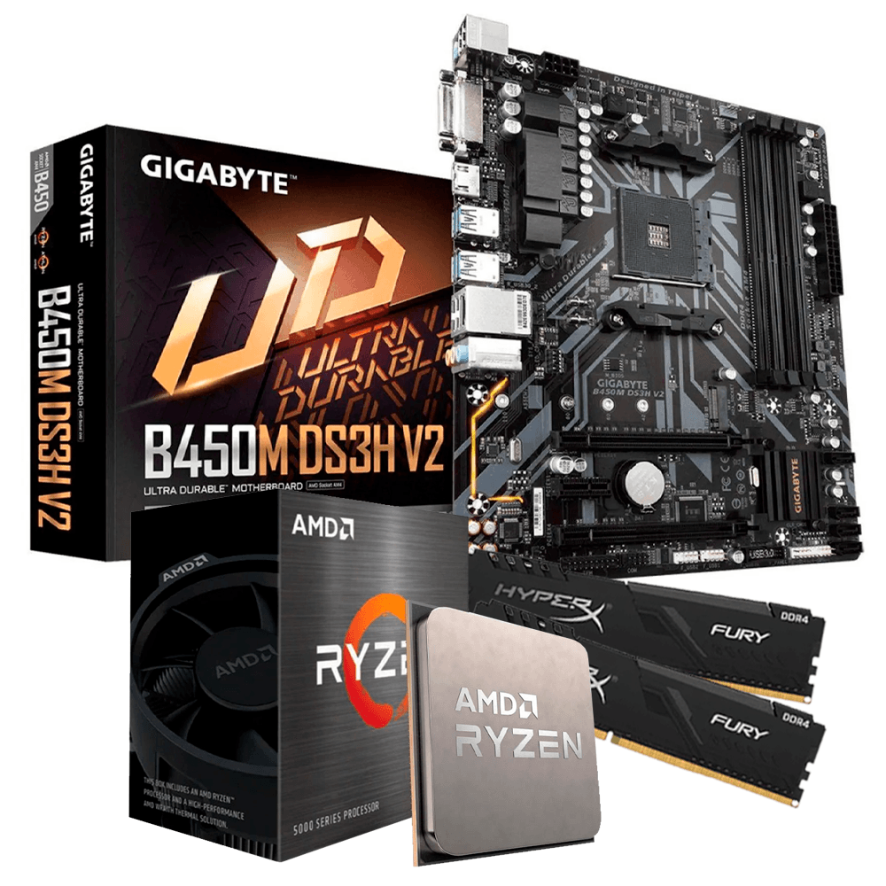 Kit Upgrade, Amd Ryzen 5 5600G, Gigabyte B450M Ds3H V2, 16Gb 3200Mhz (2X8Gb) Ddr4