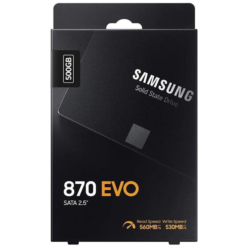 Ssd Samsung 870 Evo, 500Gb, Sata, Leitura 560Mb/S, Gravação 530Mb/S - Mz-77E500B/Am