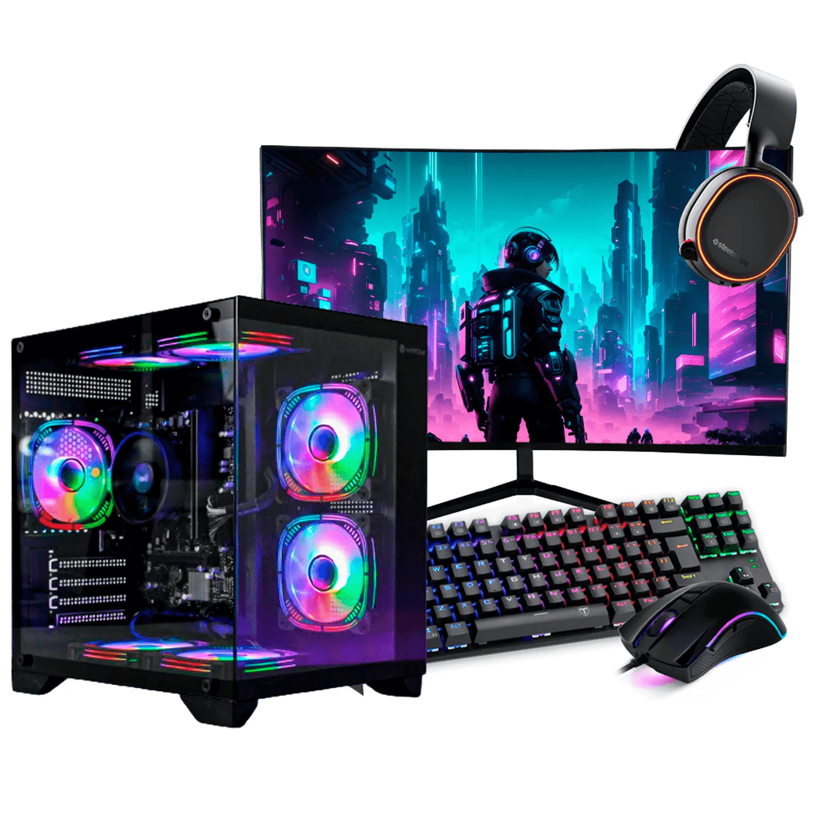 PC Gamer Completo Ryzen 5 5600, RTX 5060, 16GB DDR4, SSD NVMe 500GB, 600W 80 Plus, V1EKYI5T-E
