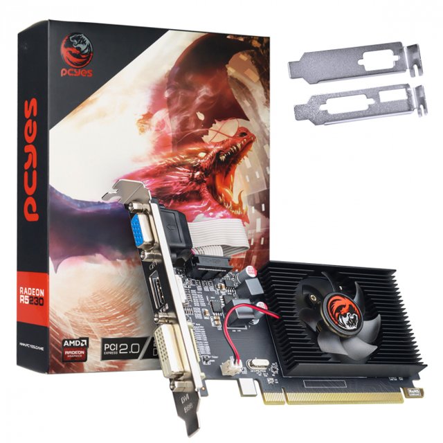 Placa de Vídeo PCYes AMD Radeon R5 230 2GB DDR3 64 Bits Low Profile - PA230DR364LP