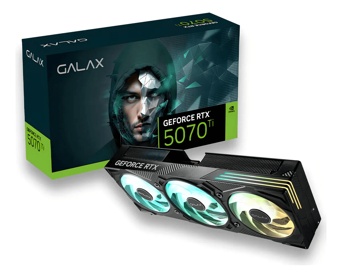 Placa de Vídeo GALAX GeForce RTX 5070 Ti EX Gamer, 16GB, GDDR7, DLSS, Ray Tracing, 57IZN6MDBUEX