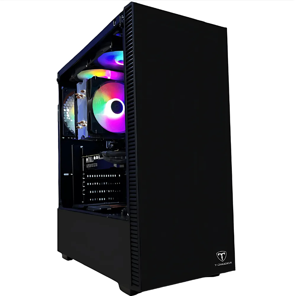 Gabinete Gamer T-Dagger Cube Black, Mid Tower, Lateral Em Vidro - T-Tgc305B