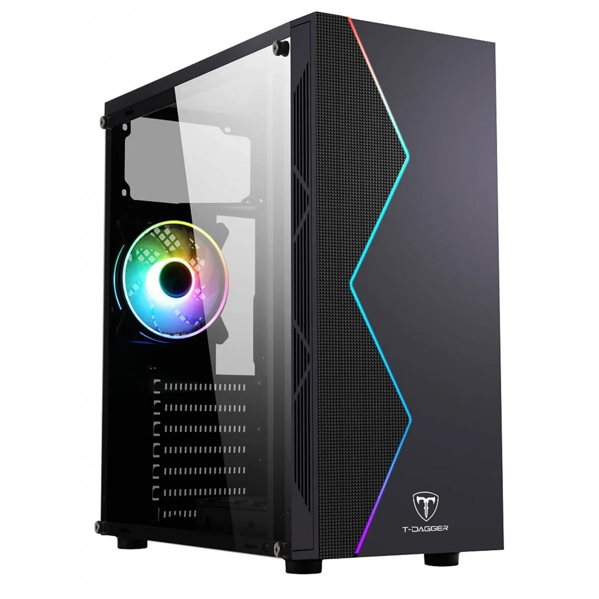 Gabinete Gamer T-Dagger Preto RGB Em Acrílico TGC-P03B