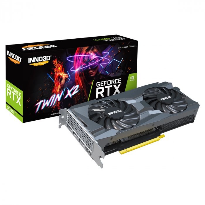 Placa de Vídeo INNO3D GeForce RTX 3060 Ti Twin X2 LHR 8GB GDDR6 256-Bit - N306T2-08D6-119032DH