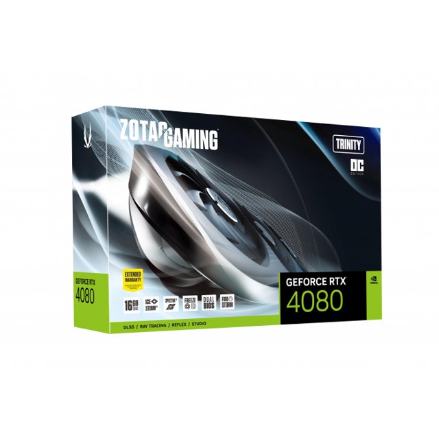 Placa de Vídeo ZOTAC Gaming GeForce RTX 4080 Trinity OC DLSS 3 16GB GDDR6X 256-Bit - ZT-D40810J-10P