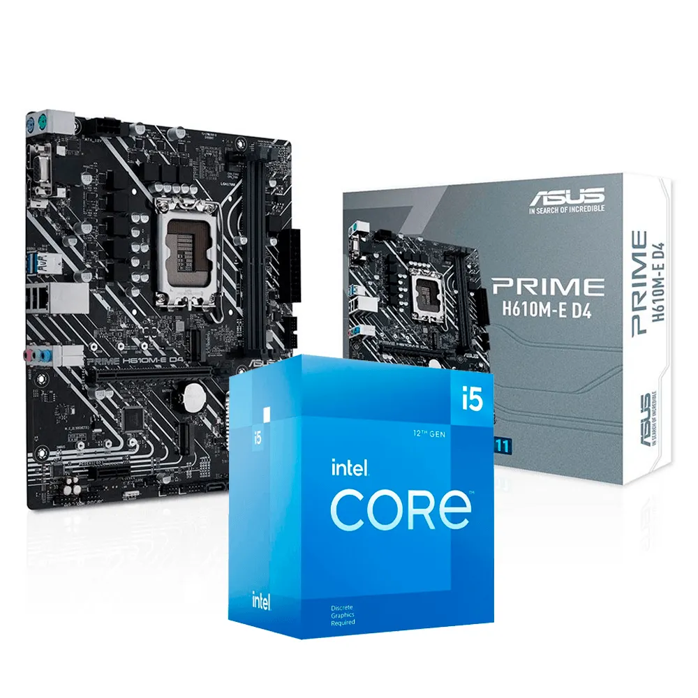 Kit Upgrade Intel I5 12400f, Asus H610M-E D4, 12» Ger, Ddr4