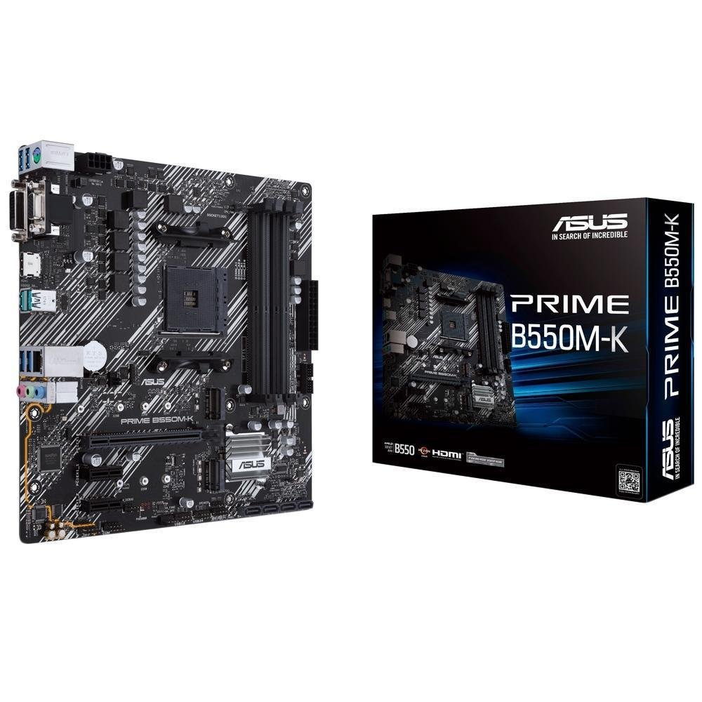 Placa-Mãe Asus Prime B550M-K, AMD AM4, mATX, DDR4, M2