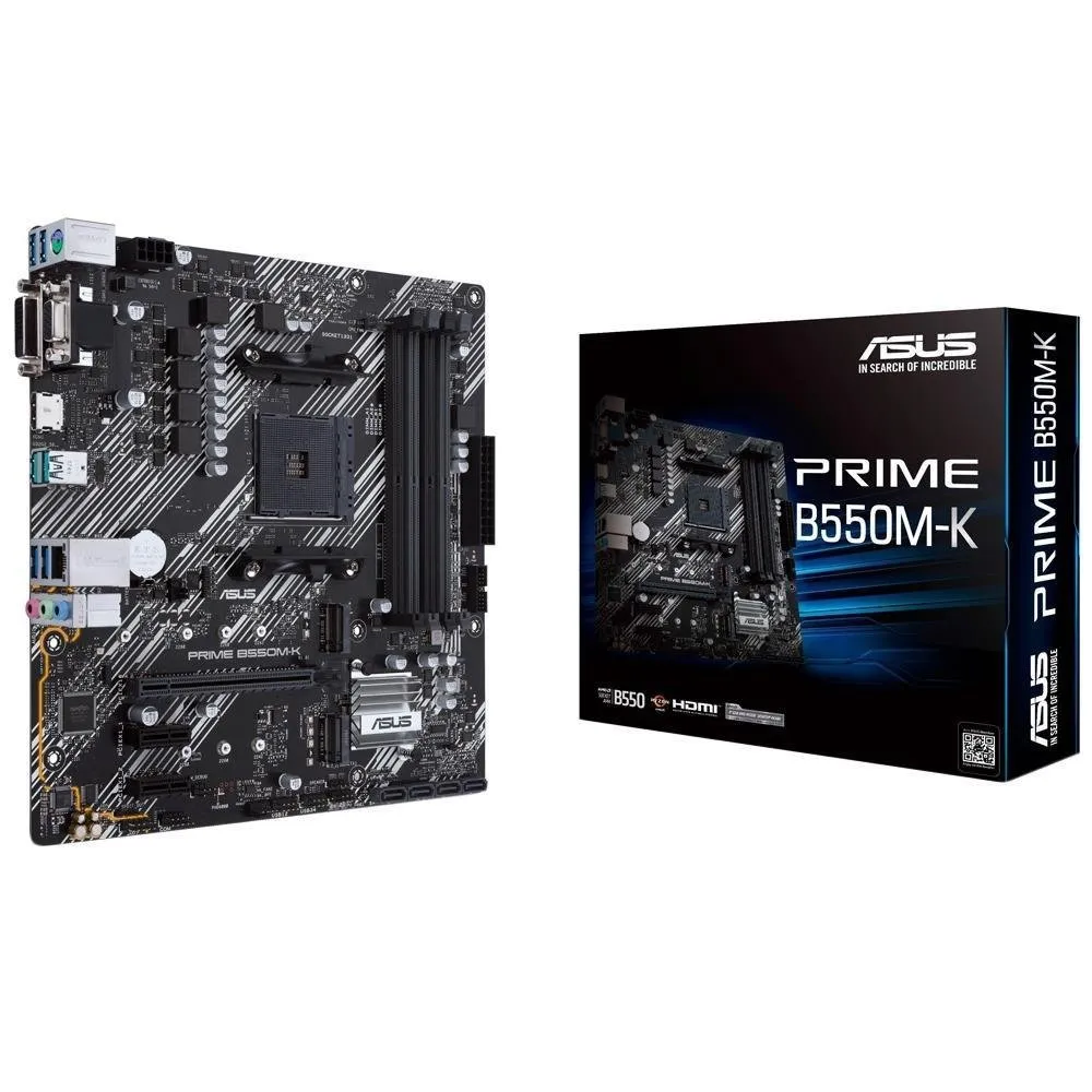 Placa-Mãe Asus Prime B550M-K, AMD AM4, mATX, DDR4, M2