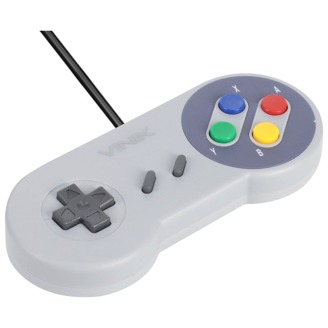 Controle Super Nintendo Snes com Fio USB Joystick Retrô Video Game Pc  Computador Notebook Mac Raspberry