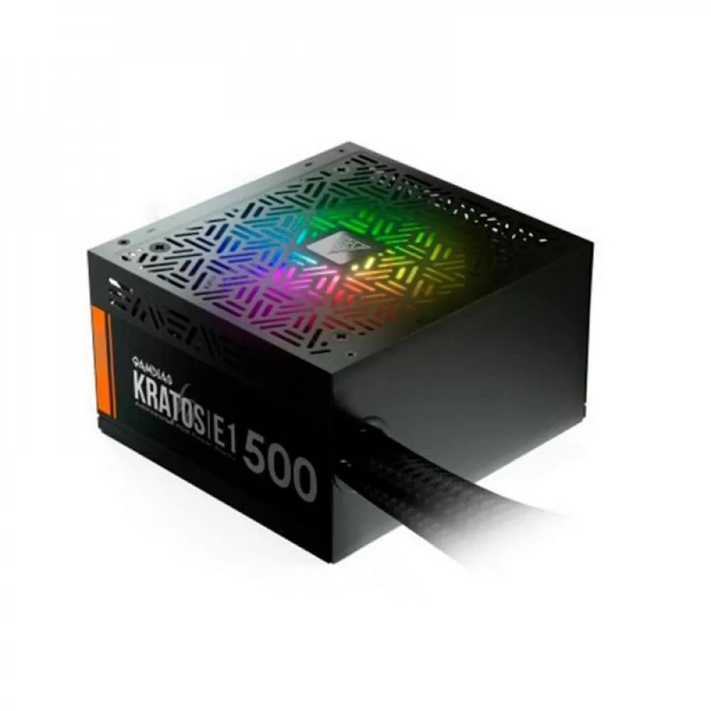Fonte Gamdias Kratos E1, 500W, 80% de Eficiência, RGB, GD-Z500ZZZ