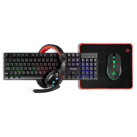 Combo Gamer TGT Ariete 4x1, Rainbow, Teclado ABNT, Mouse 1600DPI, Mousepad, Headset Drivers 40mm, TGT-ART-RBW01