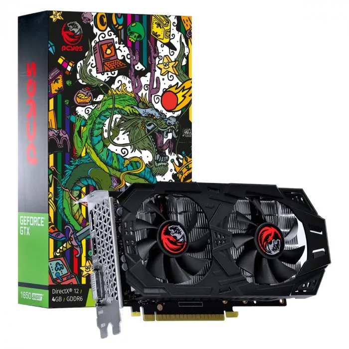 Placa de Vídeo PCYes NVIDIA GeForce GTX 1650 Super 4GB GDDR6 128 Bits Dual-Fan Graffiti Series - PAK1650S4GBDF