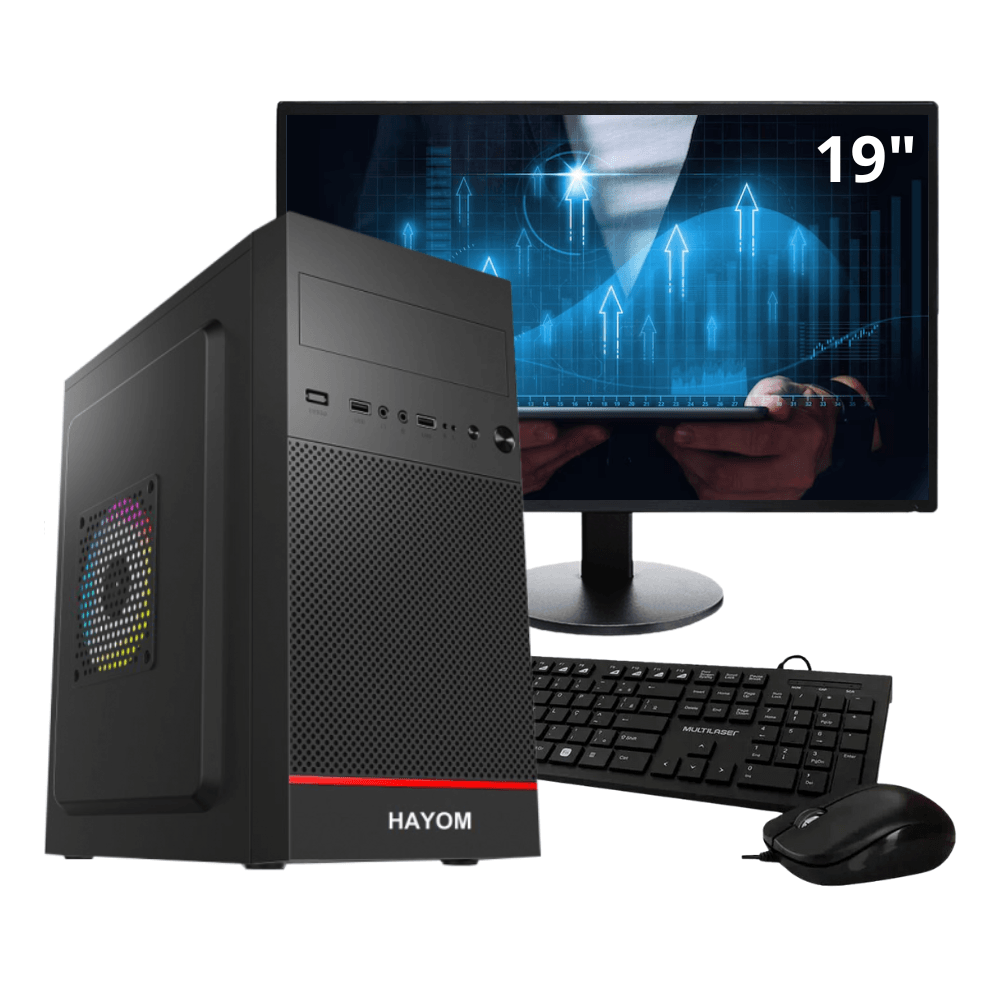 Computador Completo Intel Core I3 11100, 8GB DDR4, SSD 240GB, Monitor 19", Kit Multimidia, OFFICE73-E