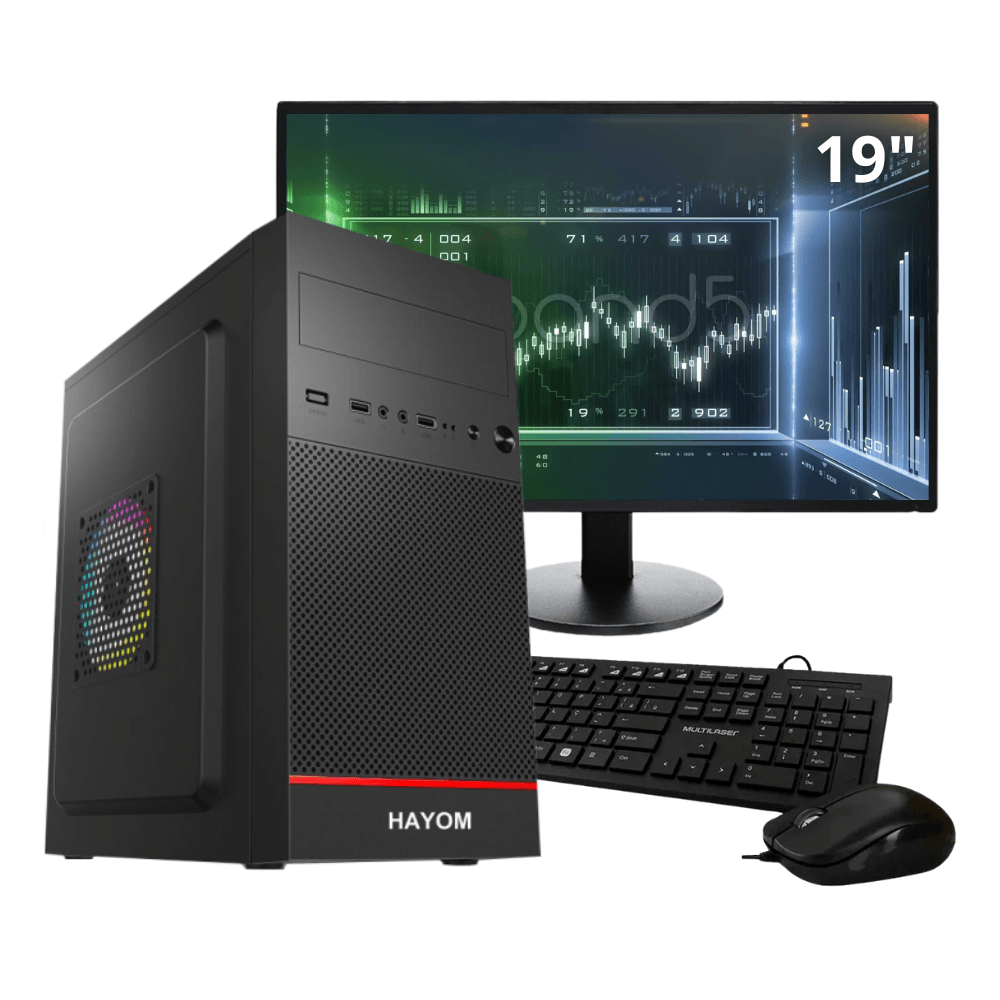 Computador Completo Intel Core I3 12100, 8GB DDR4, SSD 480GB, Monitor 19", Kit Multimidia, OFFICE86-E
