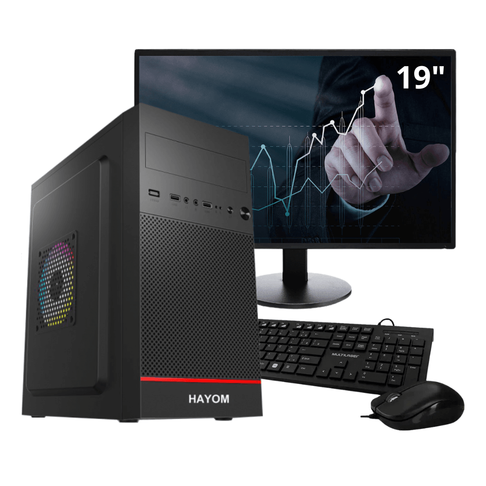 Computador Completo Intel Core I5 7500, 16GB DDR4, SSD 480GB, Monitor 19", Kit Multimidia, OFFICE68-E