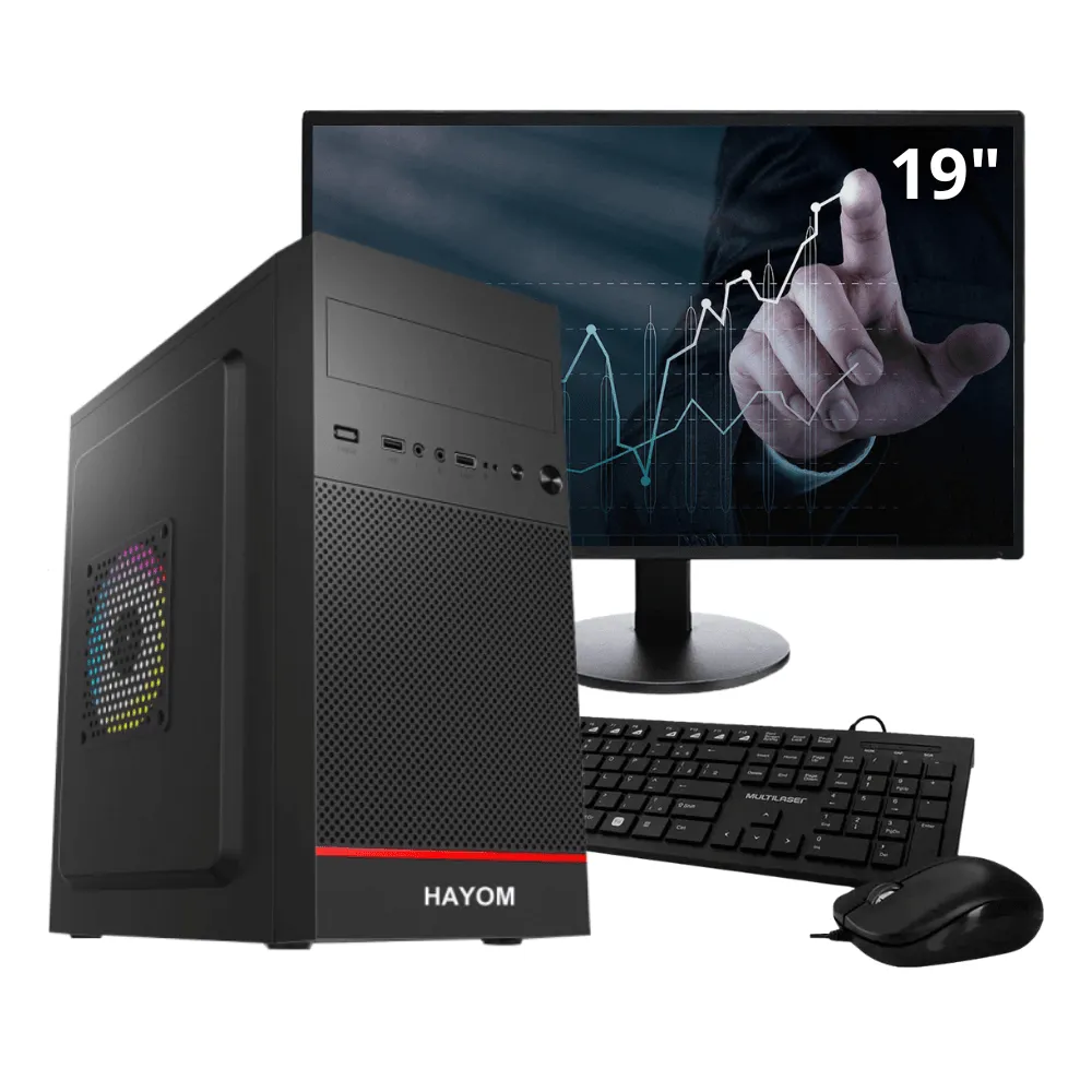 Computador Completo Intel Core I7 7700, 8GB DDR4, SSD 240GB, Monitor 19", Kit Multimidia, OFFICE69-E
