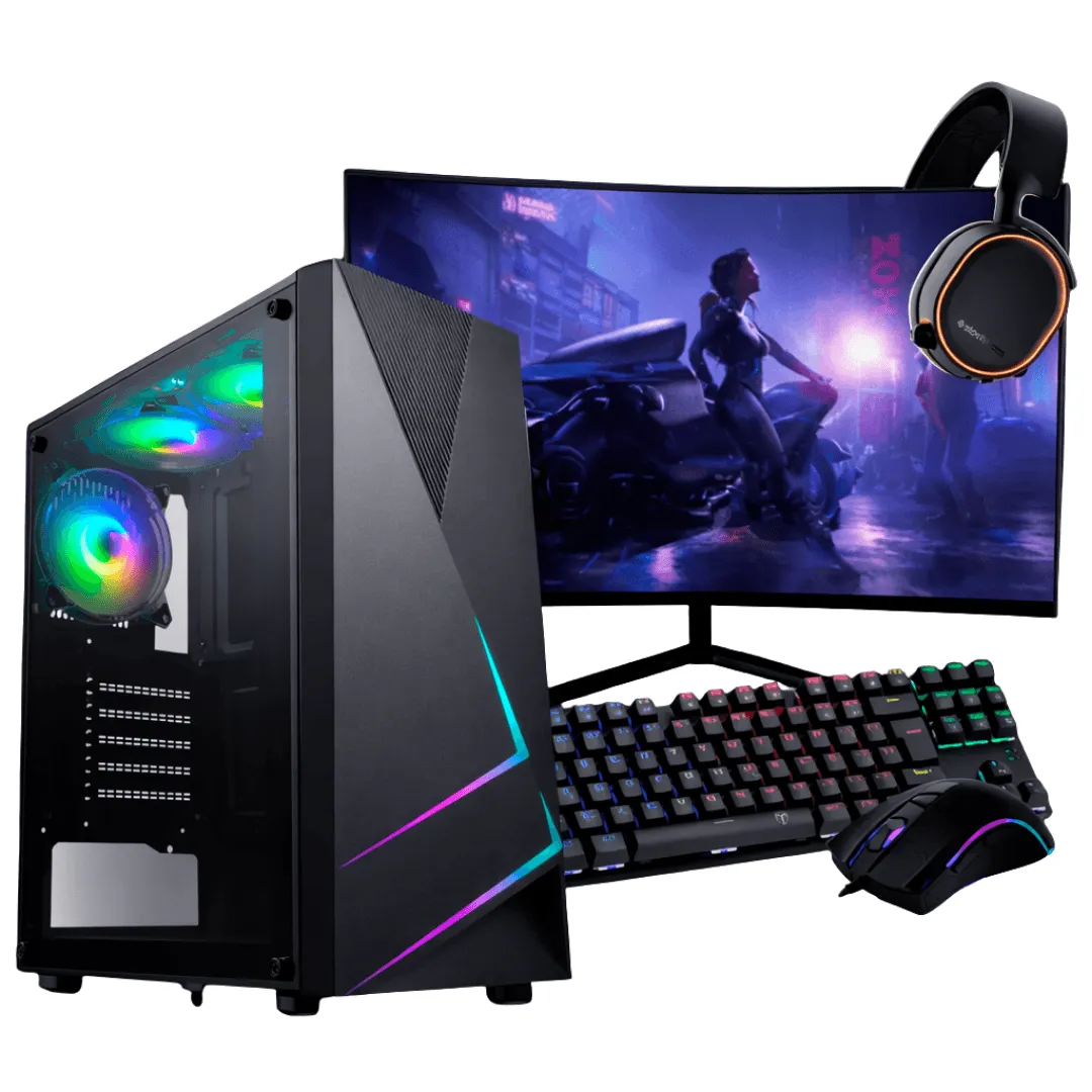 PC Gamer Completo Ryzen 5 4500, RTX 2060, 16GB DDR4, SSD NVMe 500GB, 600W 80 Plus, PCR7G38-E
