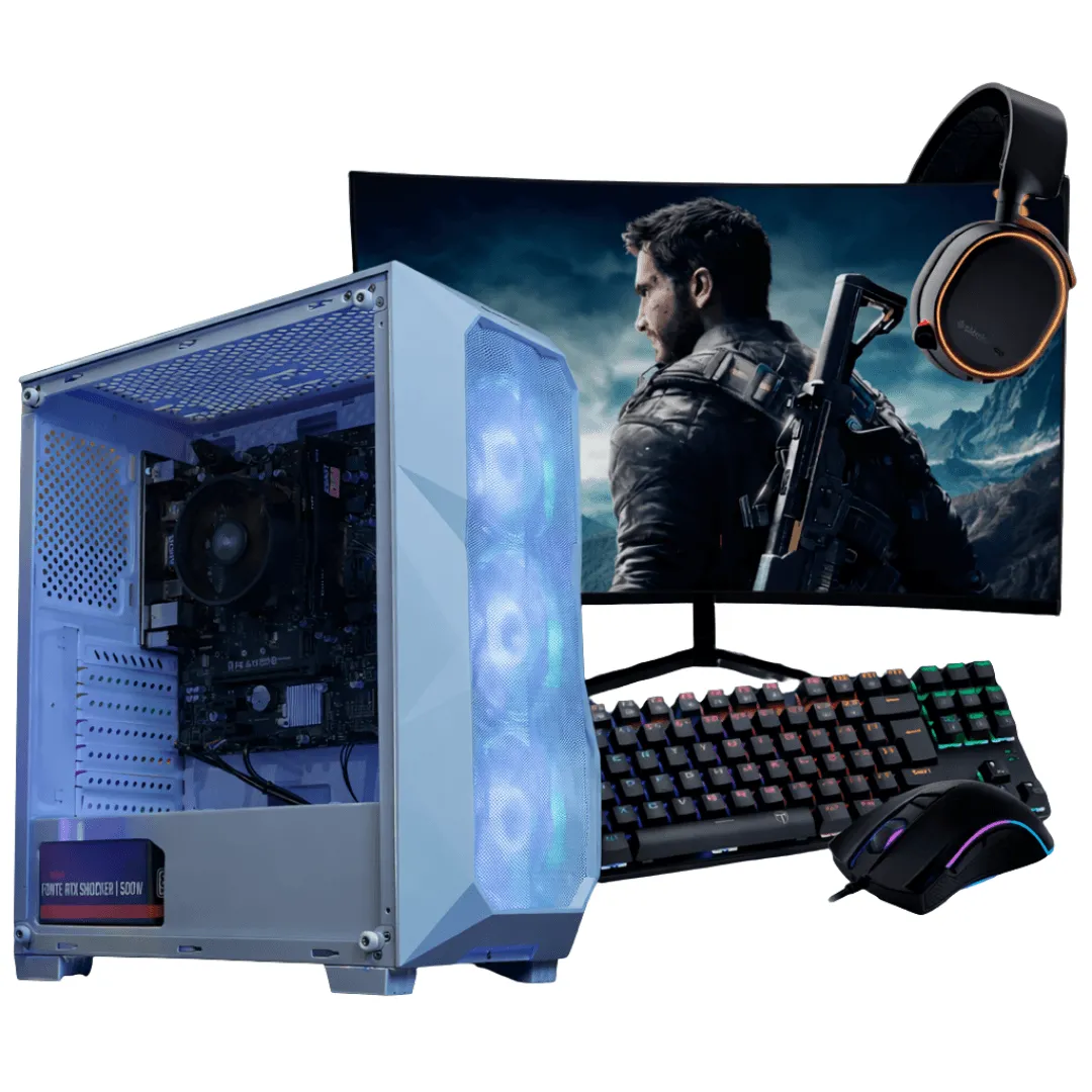 PC Gamer Completo Intel Core i5 12400F, RTX 3050, 16GB DDR4, SSD 480GB, 600W 80 Plus, MESH032-E