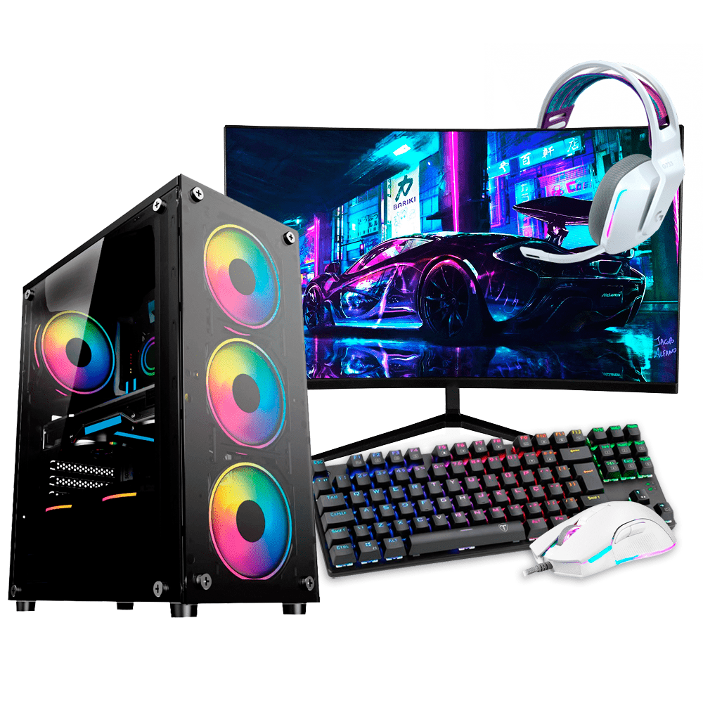 PC Gamer Completo I7, 16GB RAM, GTX 1050TI 4GB, HD 1TB + Monitor 21.5 +  Kit Gamer Teclado, Mouse e Headset, Hayom, Enifler, Enifler