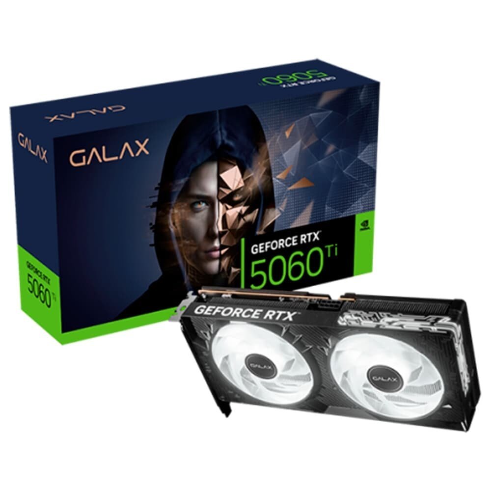 Placa de Video GALAX GeForce RTX 5060 1-Click OC Teclab Lite, 8GB, GDDR7, DLSS, Ray Tracing, 56NSN8MDDXBO