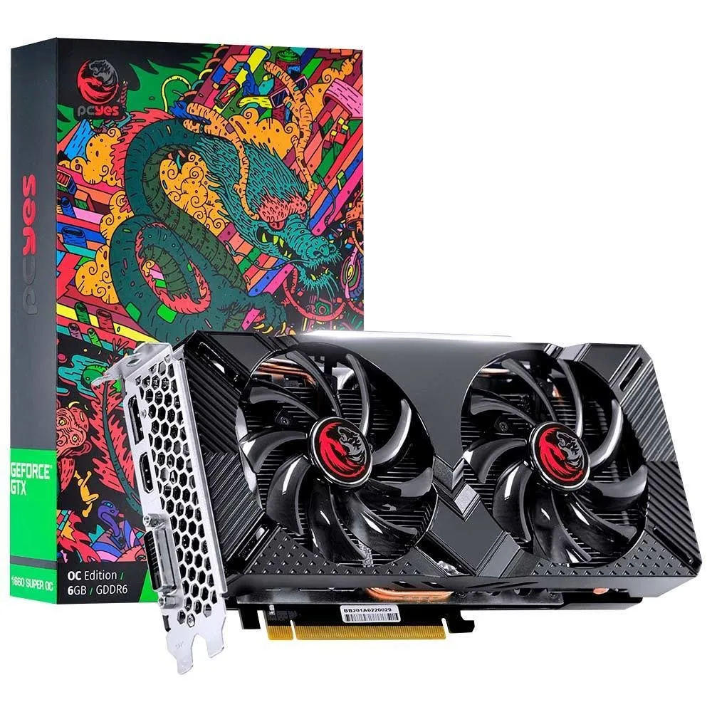 Placa De Vídeo Pcyes Geforce Gtx 1660 Super Oc Dual Fan, 6Gb Gddr6