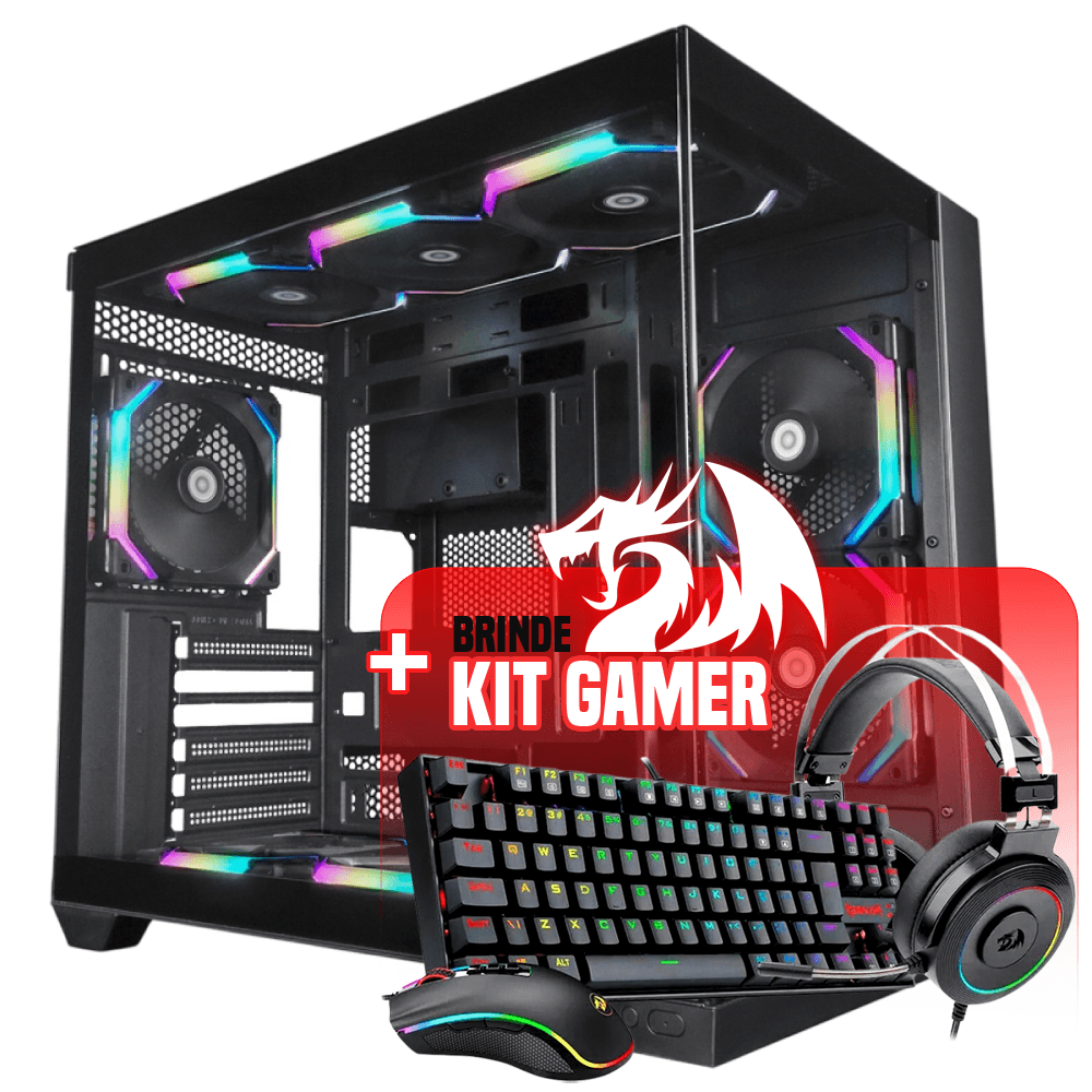 PC Gamer Ryzen 7 5700X3D, RTX 4060 Ti, 32GB RGB DDR4, SSD NVMe 1TB, 700W 80 Plus, Redragon Edition, REDPC001-E