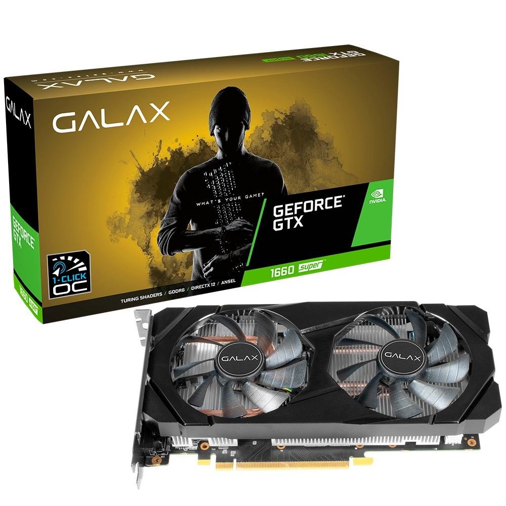 Placa de Vídeo Galax NVIDIA GeForce GTX 1660 Super, Dual, 1-Click OC, 6GB, GDDR6 - 60SRL7DSY91S