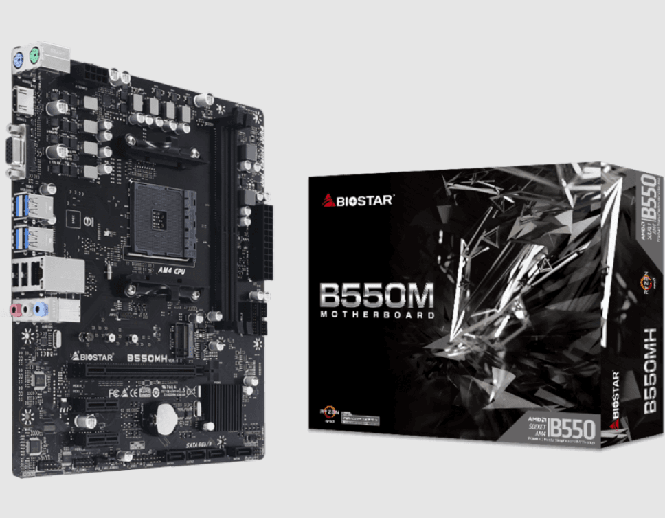 Placa Mãe Biostar B550mh, Chipset B550, Amd Am4, Matx, Ddr4