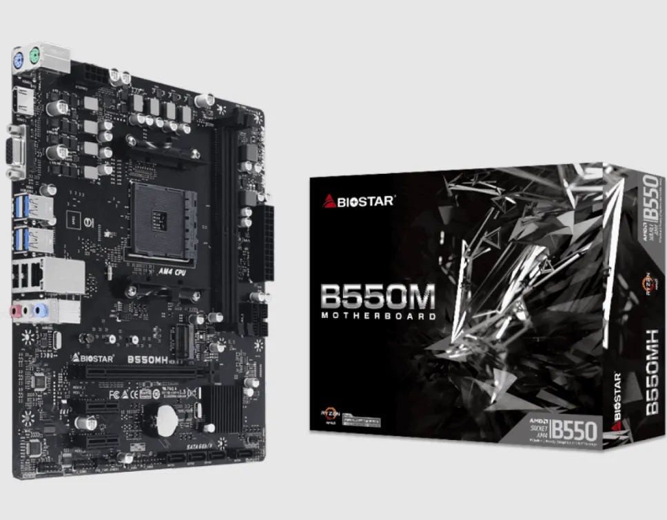 Placa Mãe Biostar B550mh, Chipset B550, Amd Am4, Matx, Ddr4