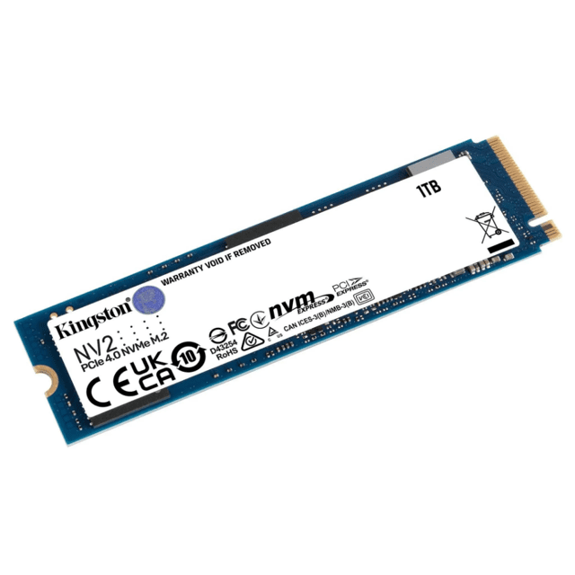 SSD Kingston NV2, 1TB, M.2 2280, NVMe PCIe 4.0 x4, Leitura 3.500MB/s, Gravação 2.100MB/s - SNV2S/1000G