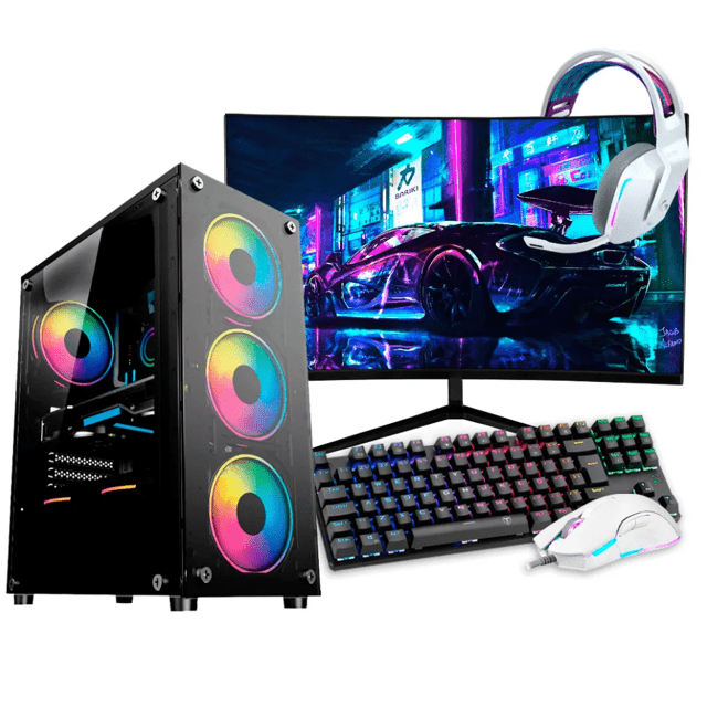 Pc Completo Gamer Com Monitor Lcd! 4gb, Wifi + 30 Jogos