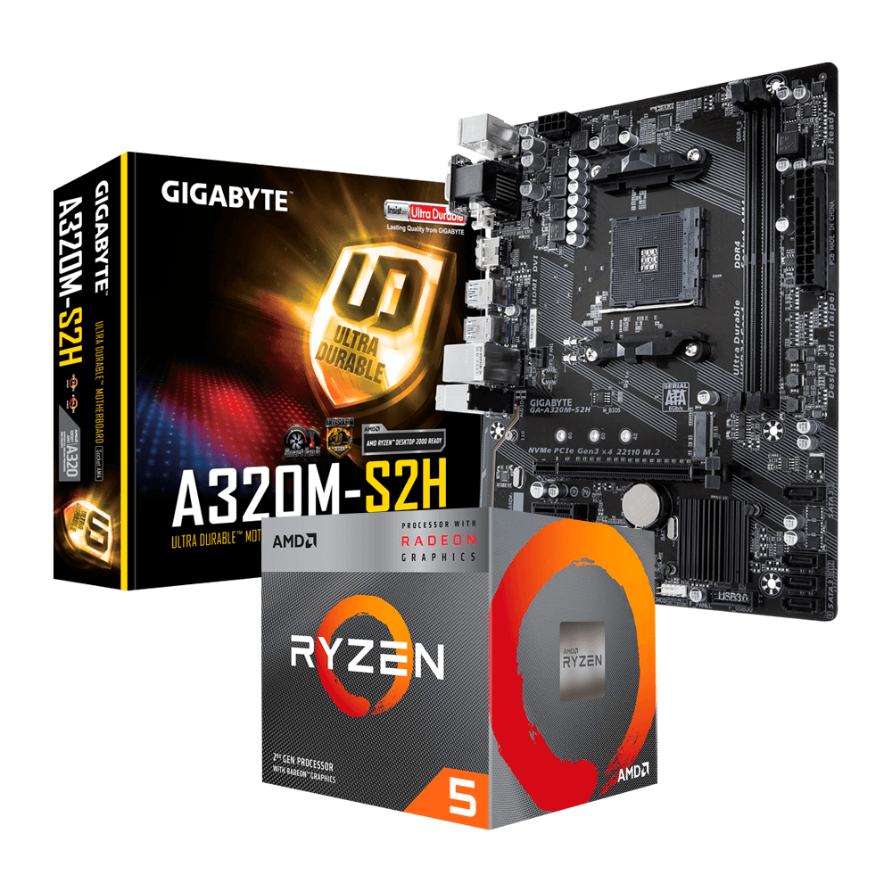 Kit Upgrade AMD Ryzen 5 3400G, Gigabyte A320M-S2H, DDR4 - Open Box