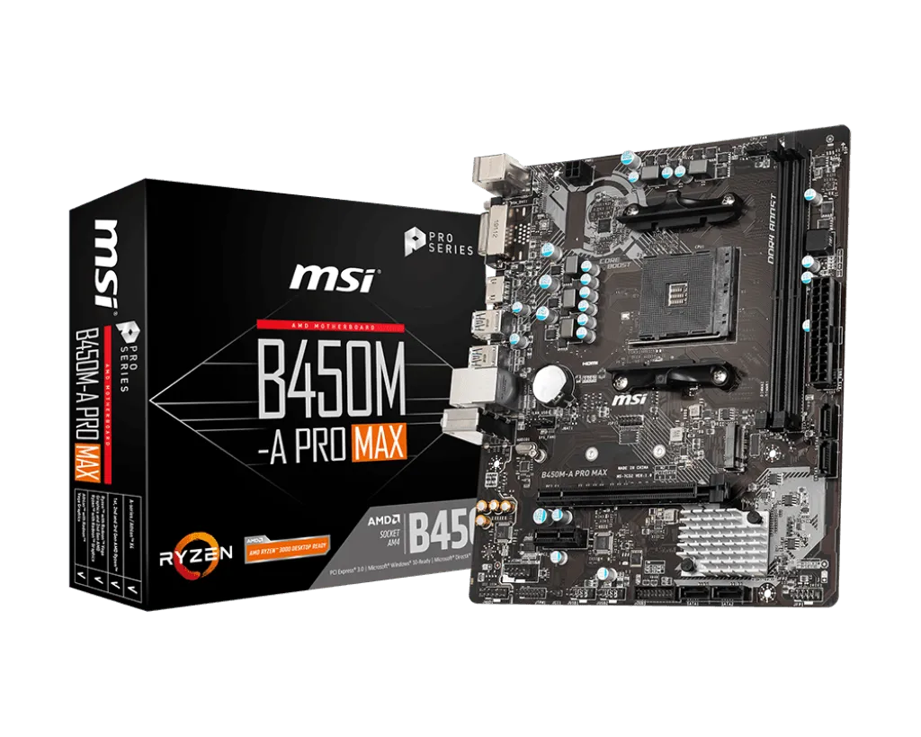 Placa Mãe MSI B450M-A PRO MAX DDR4 AM4 Micro-ATX - 7C52-001R