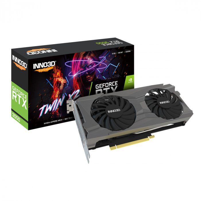 Placa de Vídeo INNO3D GeForce RTX 3050 Twin X2 8GB GDDR6 128-Bit - N30502-08D6-1190VA42