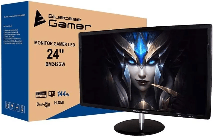 Monitor 24  Bluecase Gamer Bm242gw - Full Hd - 144hz - 1ms - Freesync - Displayport/hdmi