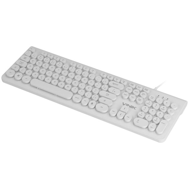 Teclado Multimidia Usb Dynamic Circle Abnt2 Teclas Redondas Cabo Usb 18m Branco Dc110b 2524