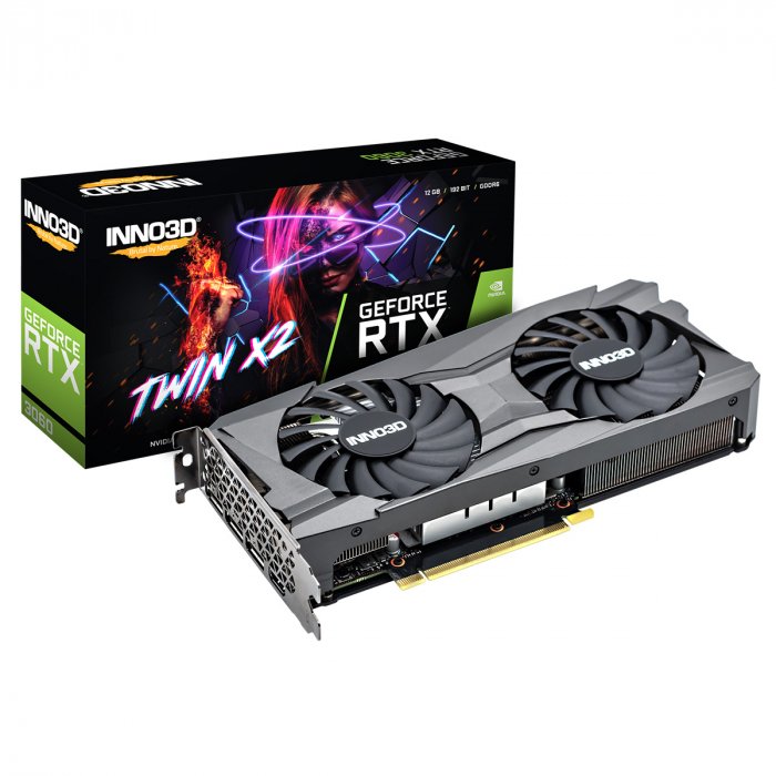 Placa de Vídeo INNO3D GeForce RTX 3060 Twin X2 12GB GDDR6 192-Bit - N30602-12D6-119032AH