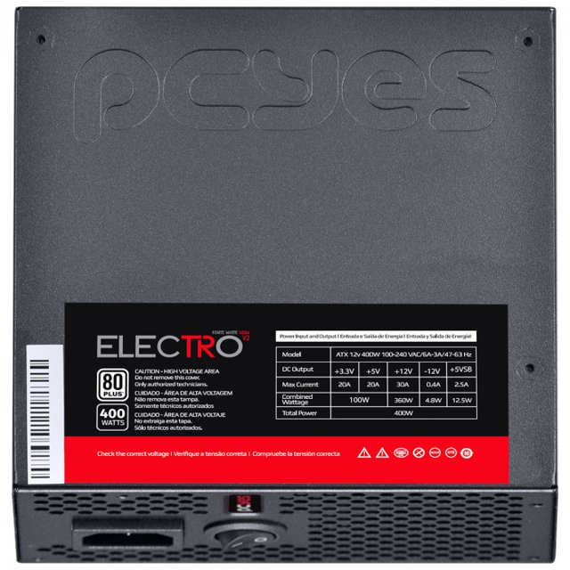 Fonte PCYES Electro V2 White 400W 80 Plus - ELV2WHPTO400W