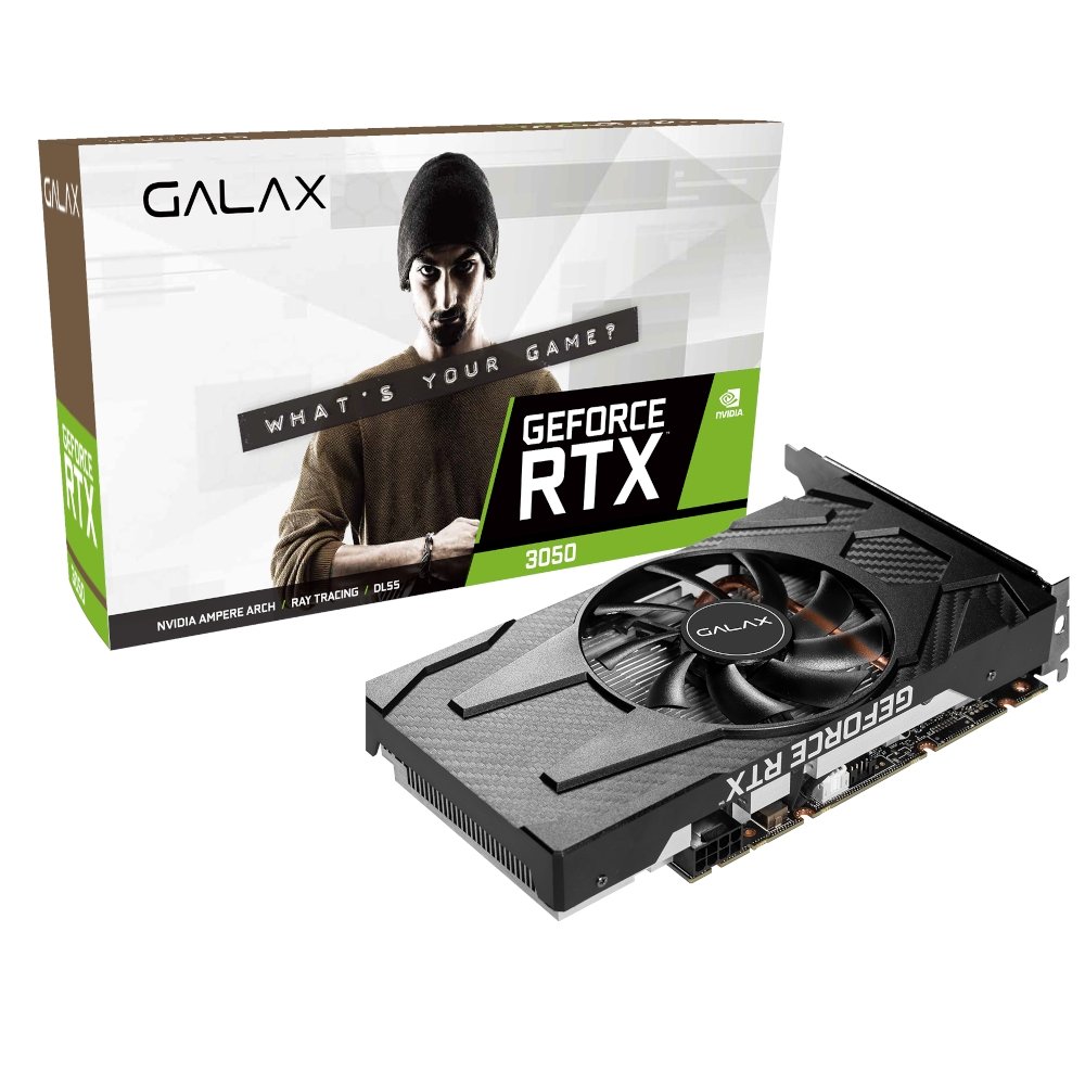 Placa de Vídeo RTX 3050 1-Click OC V2 Galax NVIDIA, 8GB GDDR6, LHR, DLSS, Ray Tracing - 35NSL8MD5YBP