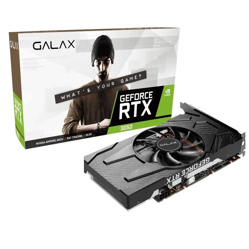 Placa de Vídeo RTX 3050 1-Click OC V2 Galax NVIDIA, 8GB GDDR6, LHR, DLSS, Ray Tracing - 35NSL8MD5YBP