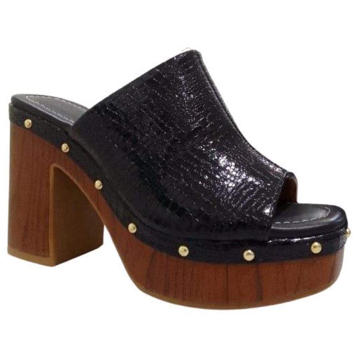 Tamanco Vizzano Croco Meia Pata Salto Alto 6541.205 | Terê Calçados